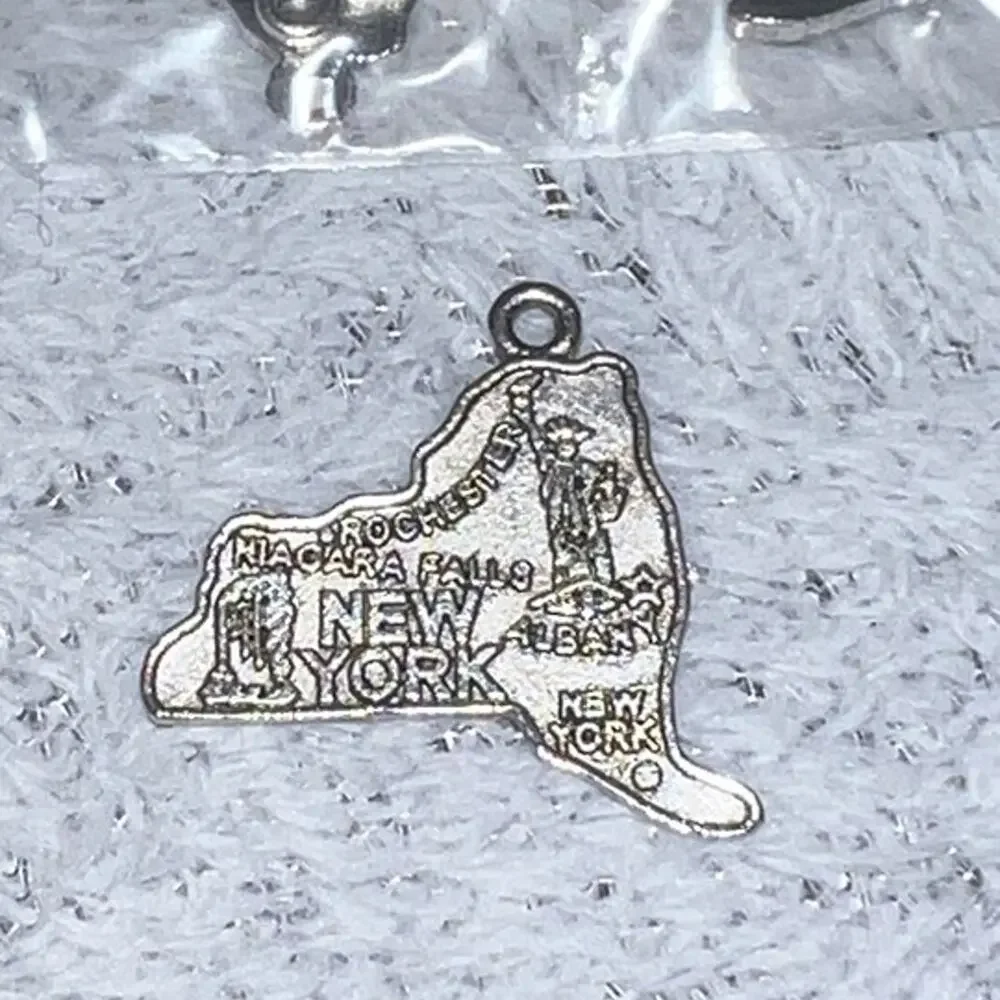 Lot of 6 New York State Metal Travel Charms for Jewelry Making